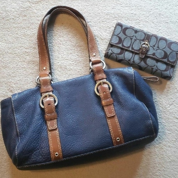 Coach Handbags - 💙2xHP💙 Coach F10887 Chelsea Blue Pebbled Leather Satchel Handbag